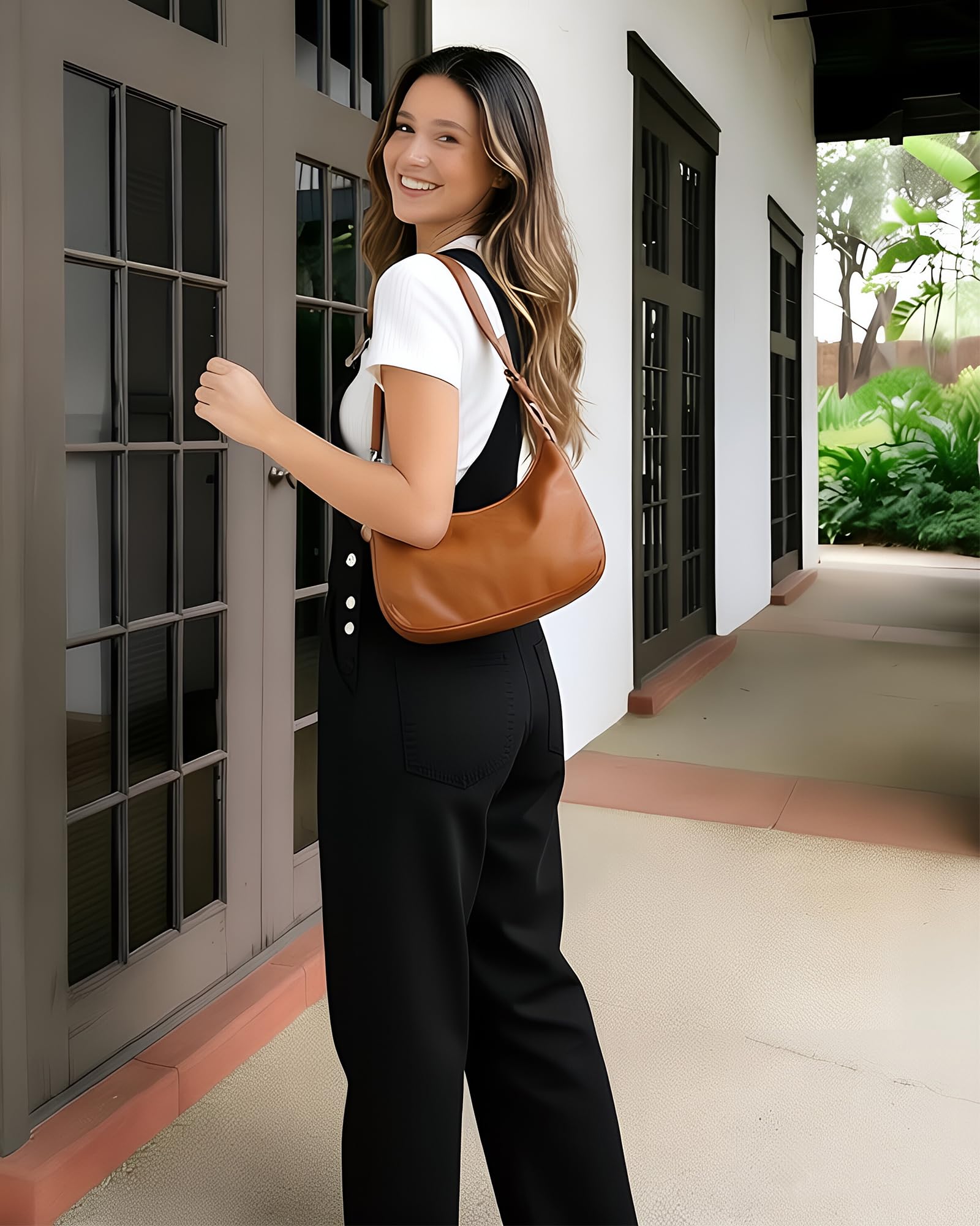 Fengbay Mono vaquero para mujer, informal, holgado, pierna recta, vaquero, con tirantes ajustables, con bolsillos