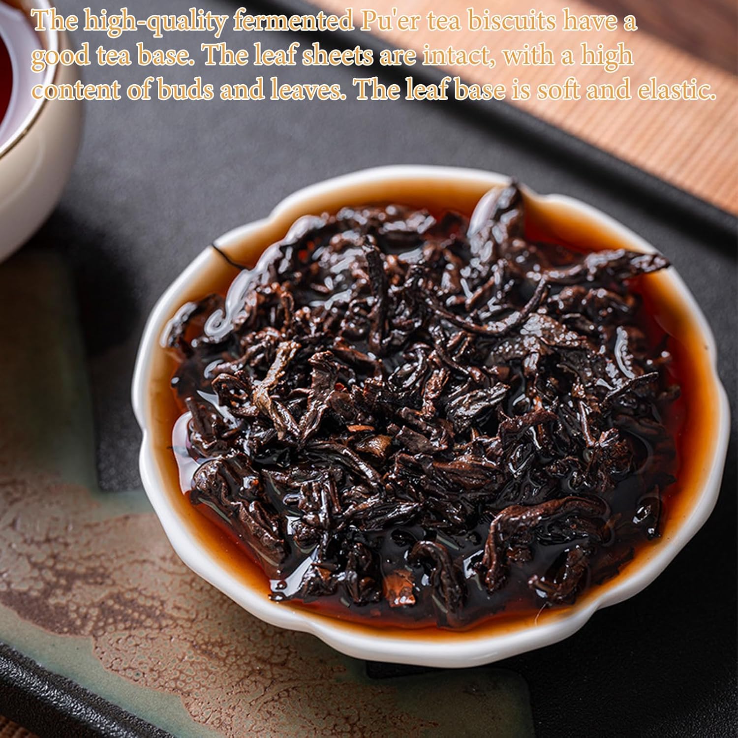 Shengmingxi Puerh Tea Cake Ripe Pu-erh Tea Pu erh Tea Cake Aged Fermented Pu erh Tea Large-leaf Variety 普洱茶 茶饼 普洱熟茶 12.6oz/357g