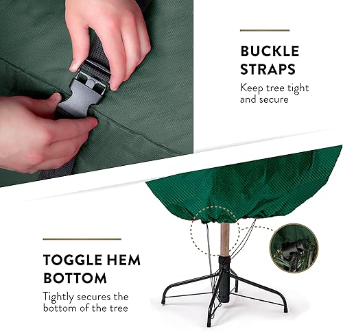 Miniatura 43 de Zober Bolsa vertical de almacenamiento para árbol de Navidad, se adapta a árbol artificial de 7.5 pies, bolsa para árbol de Navidad con dobladillo