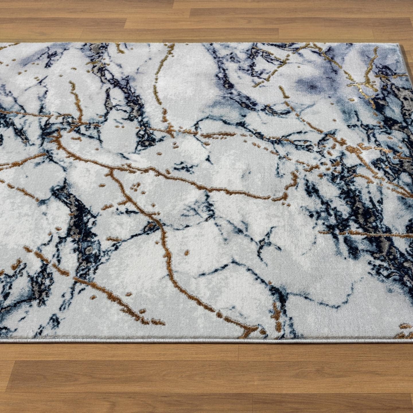 LUXE WEAVERS Marble Abstract Blue 5x7 Area Rug