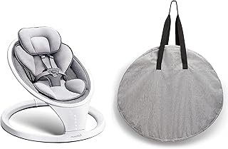 Munchkin Bluetooth Enabled Lightweight Baby Swing with Travel Carrying Case. Portable Rocker with Natural Sway in 5 Ranges of Motion, Includes Remote Control. Suitable from Birth/Newborn