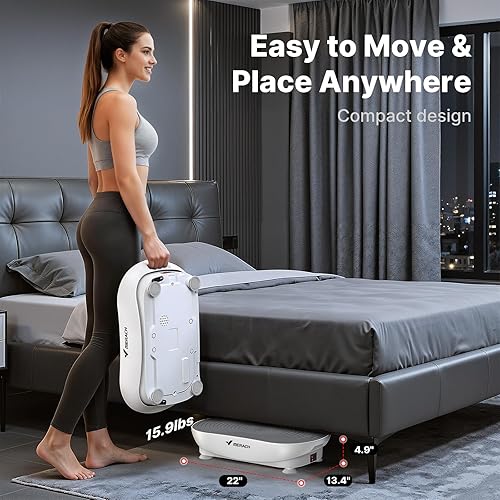 Miniatura 7 de MERACH Máquina de ejercicios con placa de vibración, plataforma vibratoria para drenaje linfático, pérdida de peso, activación muscular, equipo de