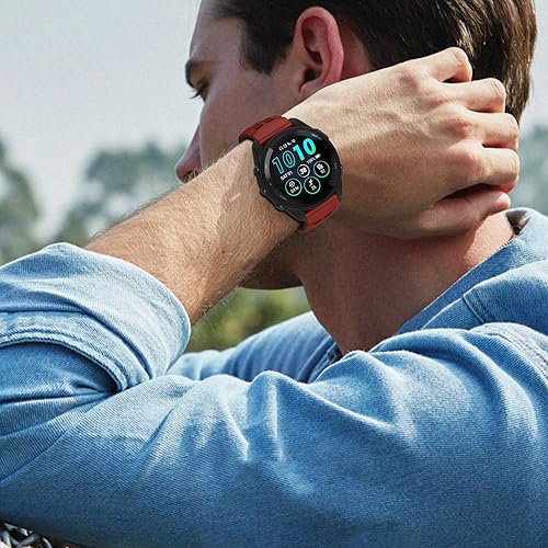 Miniatura 7 de OVERSTEP Correa de silicona de 0.866 in compatible con Garmin Vivoactive 4, Venu 2, Forerunner 265, 255, Samsung Gear S3 Frontire, Galaxy Watch