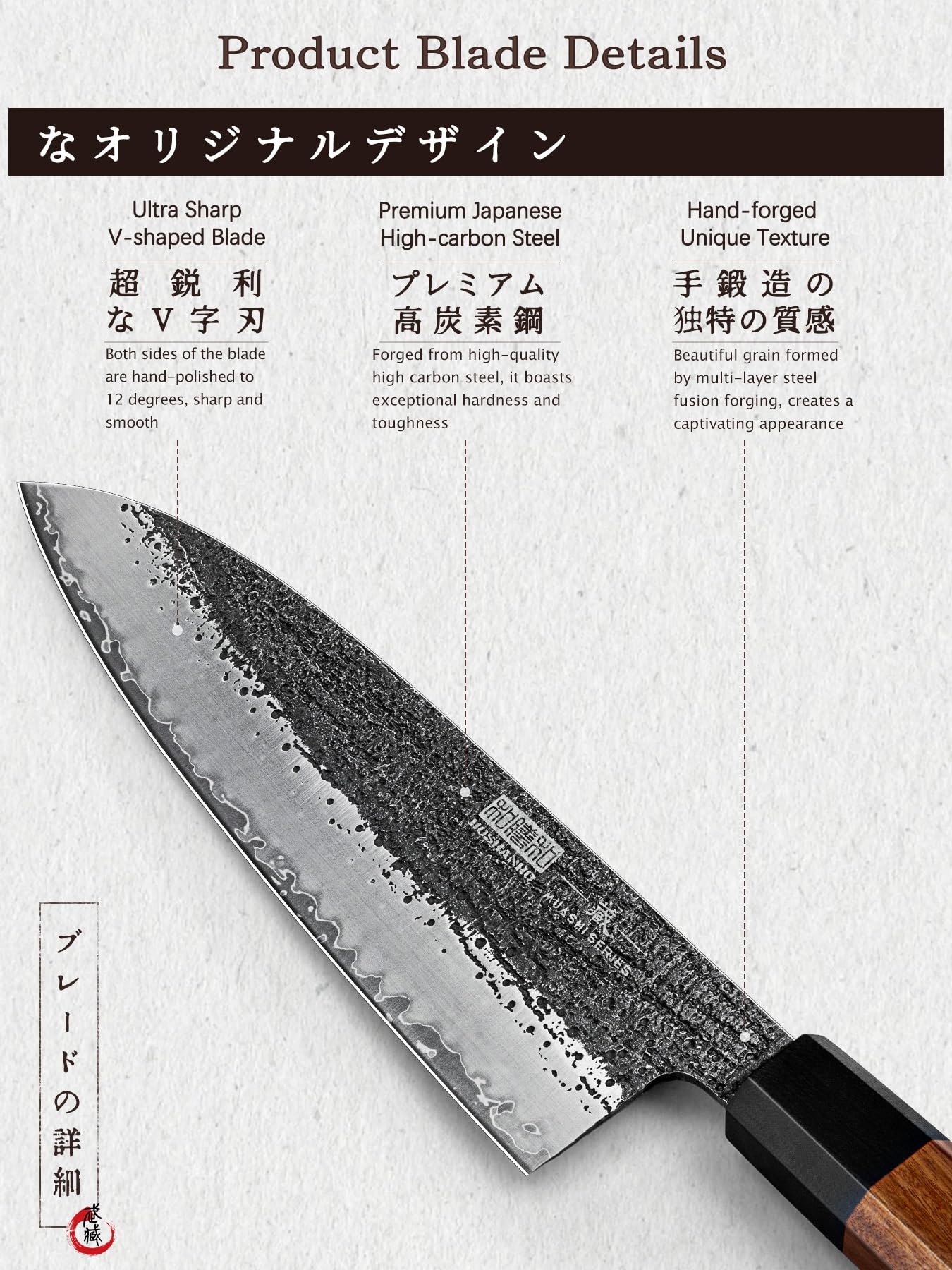 HOSHANHO Couteau de Chef 20 CM, Couteau de Cuisine 9 Couches 10CR15MOV en Acier au Carbone, Couteau Cuisine Professionnel Japonais Gyuto Chefs avec Poignée Octogonale en Bois de Rose