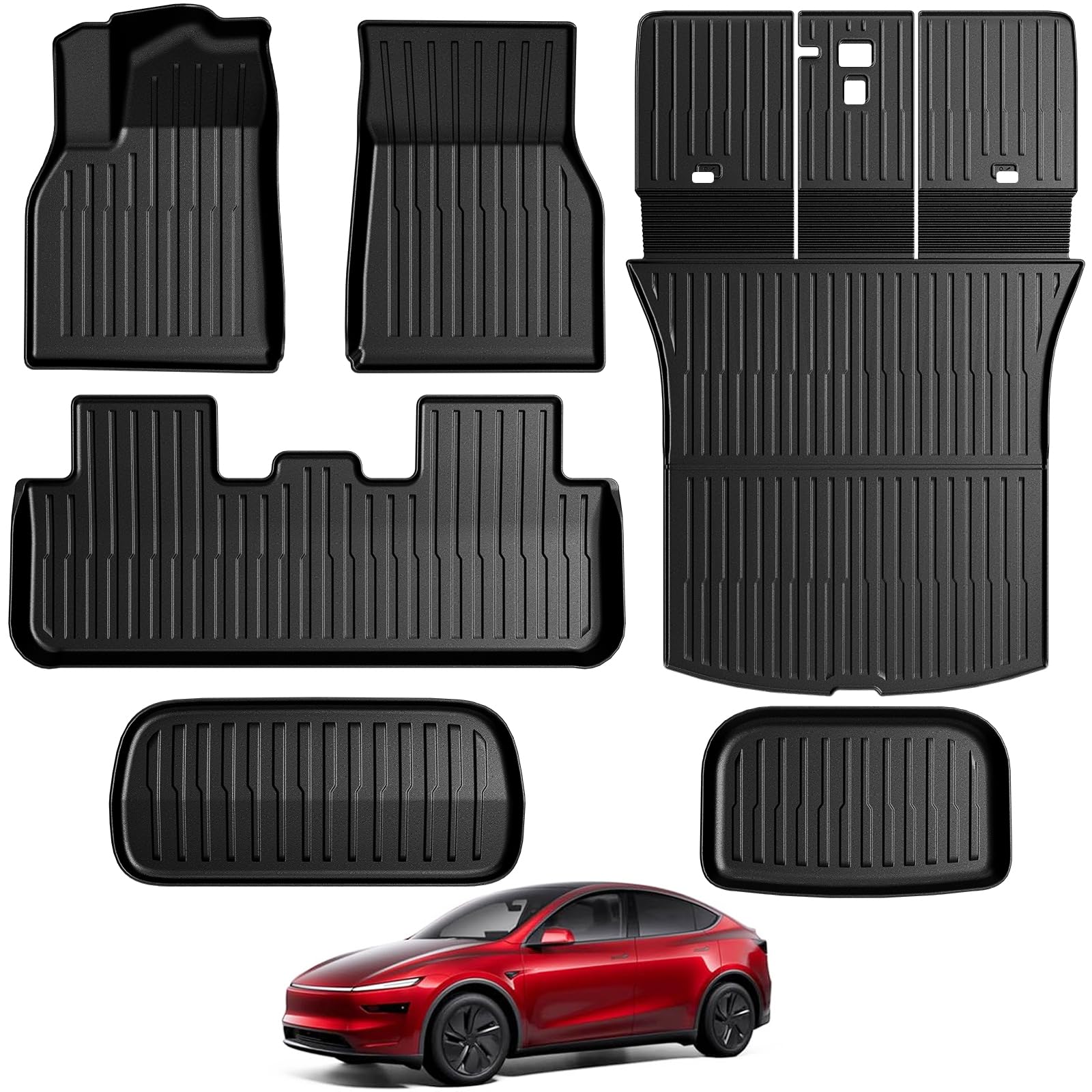 Photo 1 of ***MISSING PIECES -SELLING AS IS *** GALVAGNITE Floor Mats for 2026 2025 Tesla Model Y Juniper, Full Coverage All Weather Floor Mat Cargo Liner Trunk Mat Frunk Backrest Mats Accessories (Not fit Standard)