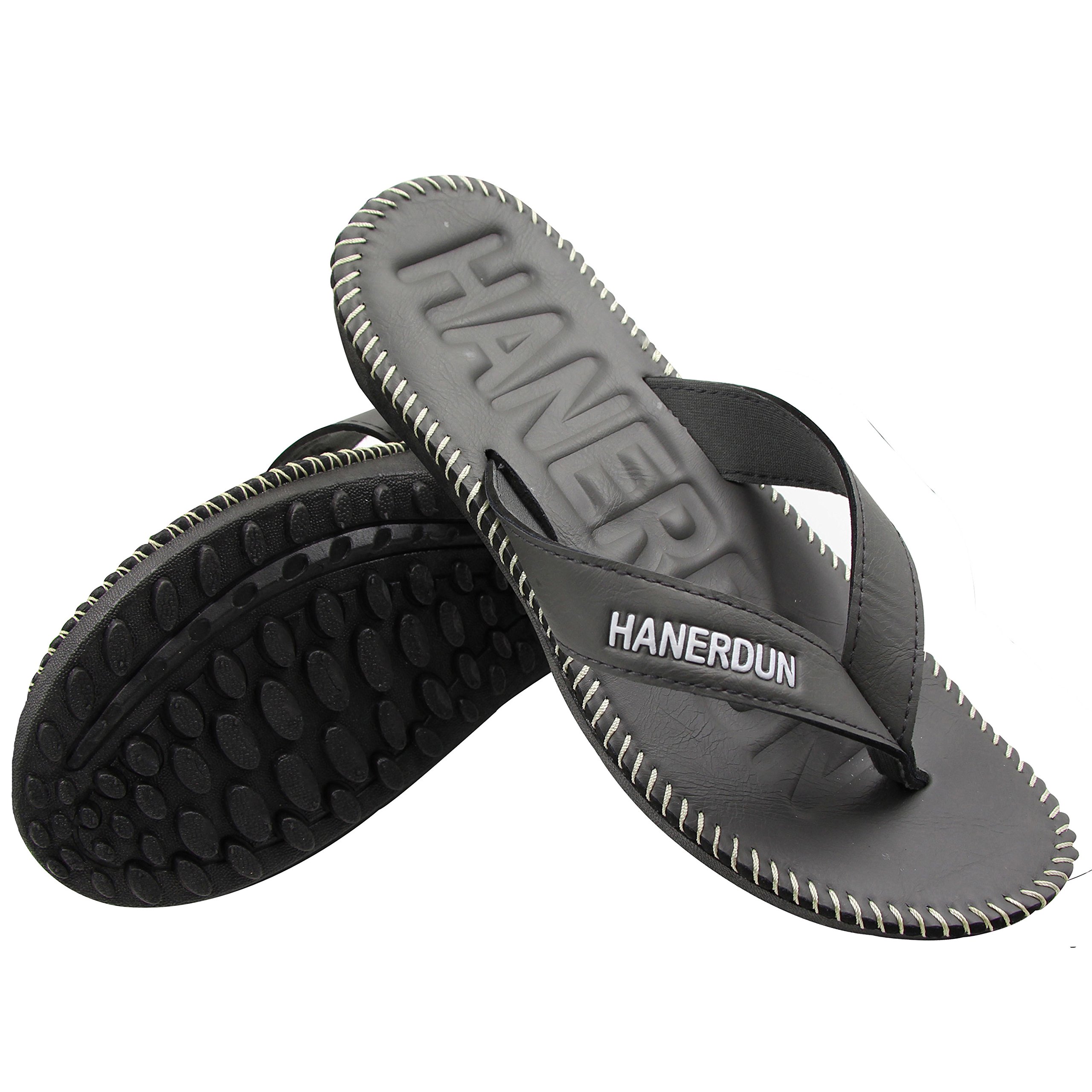 HANERDUN Mens Lightweight Flip Flops Non Slip Beach Sandals Shoes