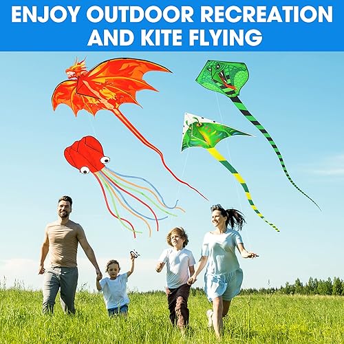 Vista 8 de Large Kites for Adults Kites for Kids Ages 4-8， 8-12 Beach Park Outdoor Game Activities, Gifts for Easter and Festival