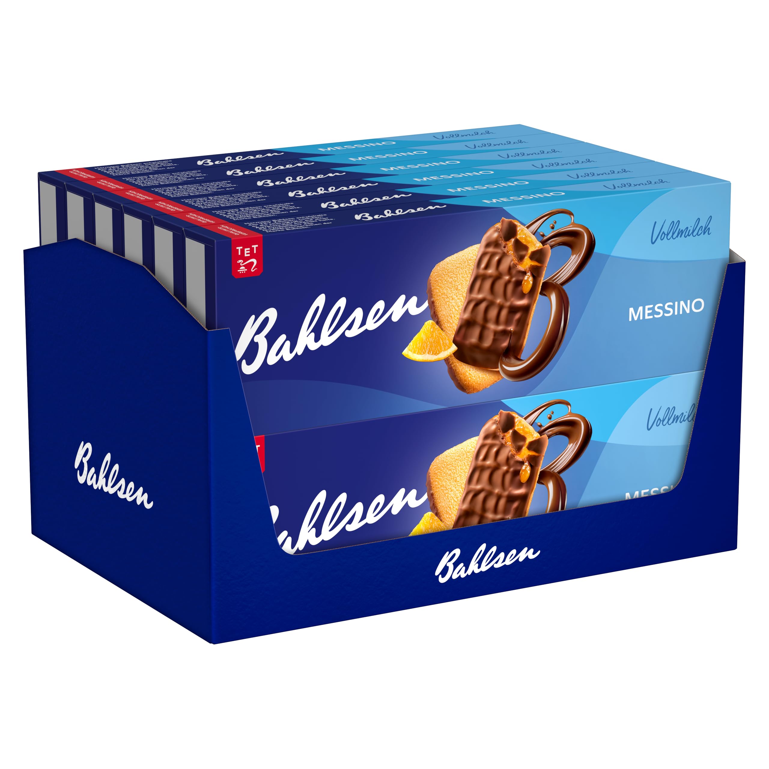 Bahlsen Messino Vollmilch - Softgebäck mit Orangenfüllung, 12x125g | 12er Pack als Großpackung – Softgebäck mit fruchtiger Orangenfüllung & Vollmilchschokolade –erfrischend als Snack zum Kaffee