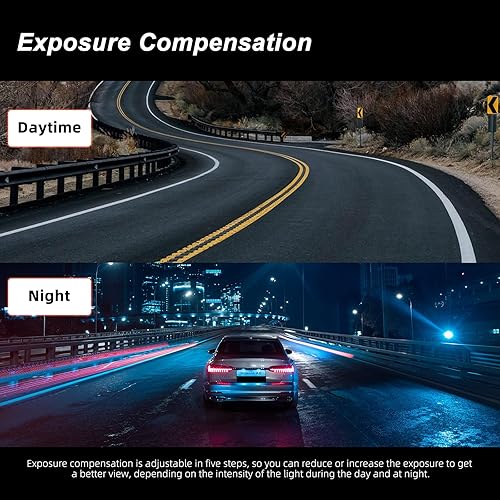 Miniatura 5 de Cámara de salpicadero de espejo frontal y trasera para coche, 4 pulgadas, pantalla IPS 1080P, espejo retrovisor, montaje de cámara de tablero con