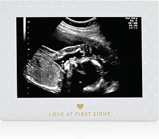 Pearhead Little Blossoms Love At First Sight Sonogram Picture Frame, Ultraound Pregnancy Keepsake, Gender-Neutral Nursery Décor For Baby Girl or Baby Boy, Polka Dot, 6.94x5.25x.75 Inch (Pack of 1)