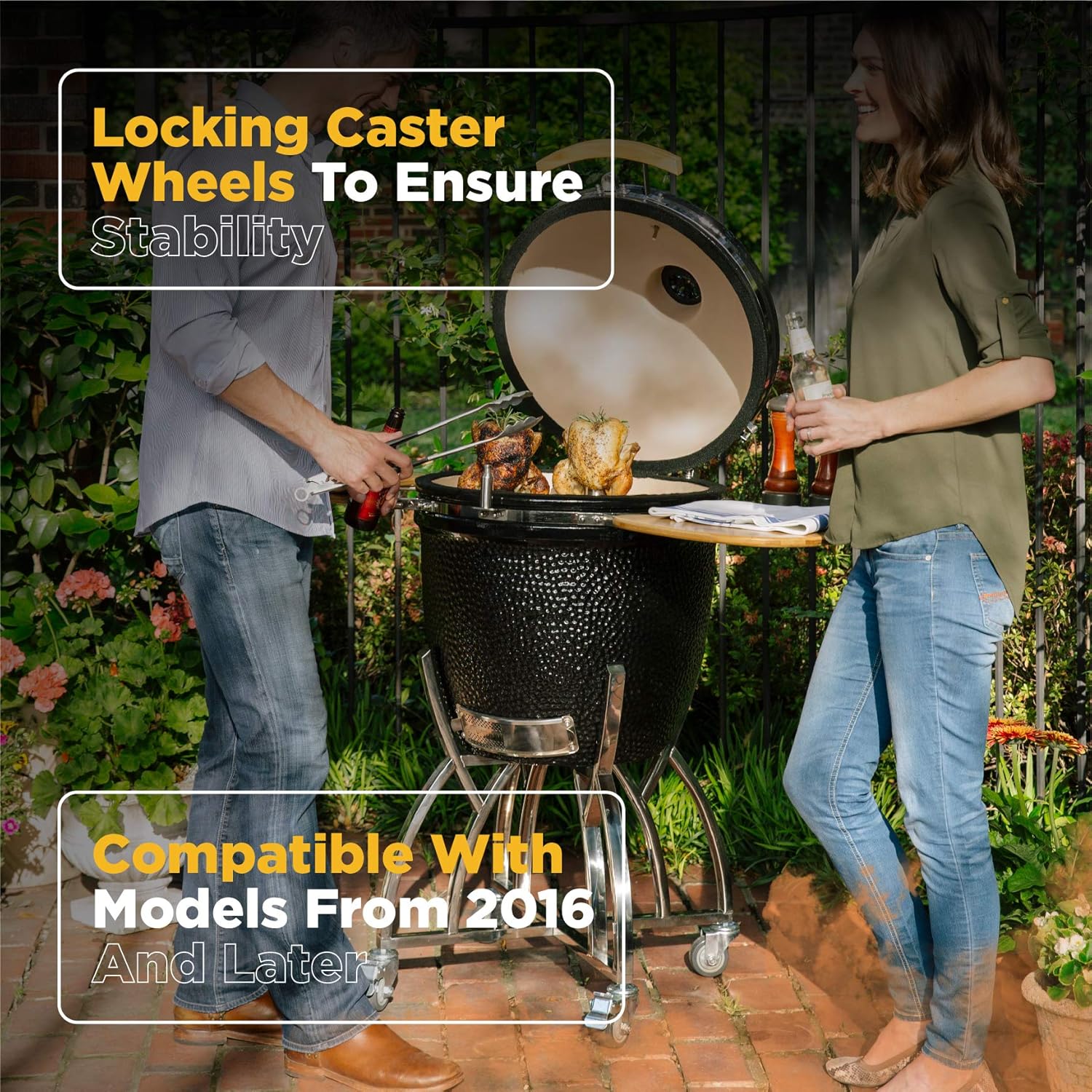 Coyote Asado Smoker Stand with Caster Wheels - C1CHCS-CT