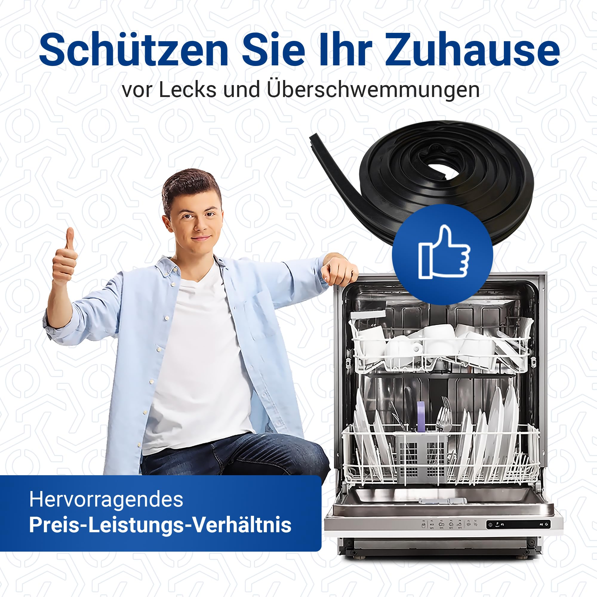 VIOKS Uszczelka drzwi zmywarki 1,87 m zamiennik dla Bosch Siemens 00263096 263096 - Uszczelka gumowa 3-stronna do zmywarki Avantixx Extraklasse Logixx Classixx Maxx Silence iQ100 iQ300