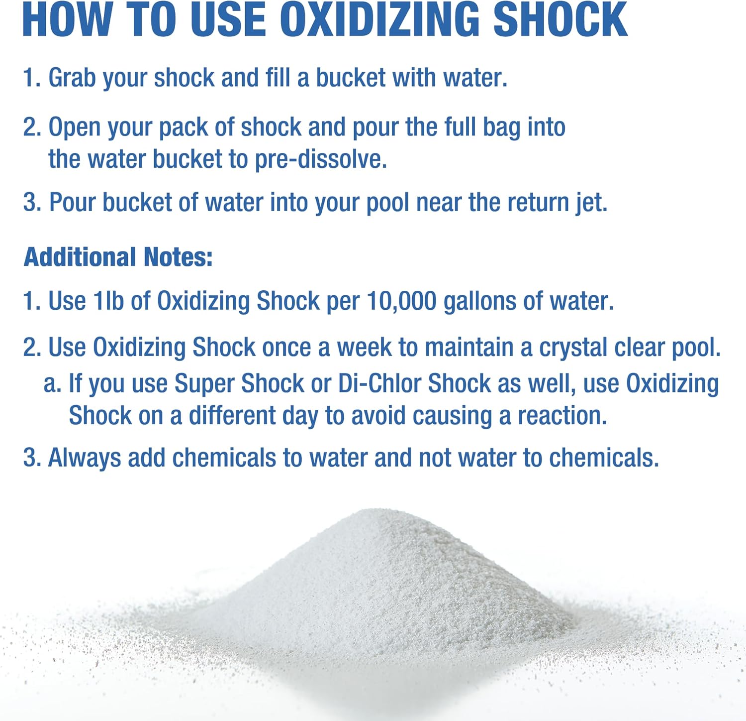 Doheny's Chlorine-Free Oxidizing Shock | Fast-Dissolving | Removes Chloramines & Boosts Free Chlorine | Safe to Swim 15 Minutes After Application | 12 x 1lb Bags (12lb Total)