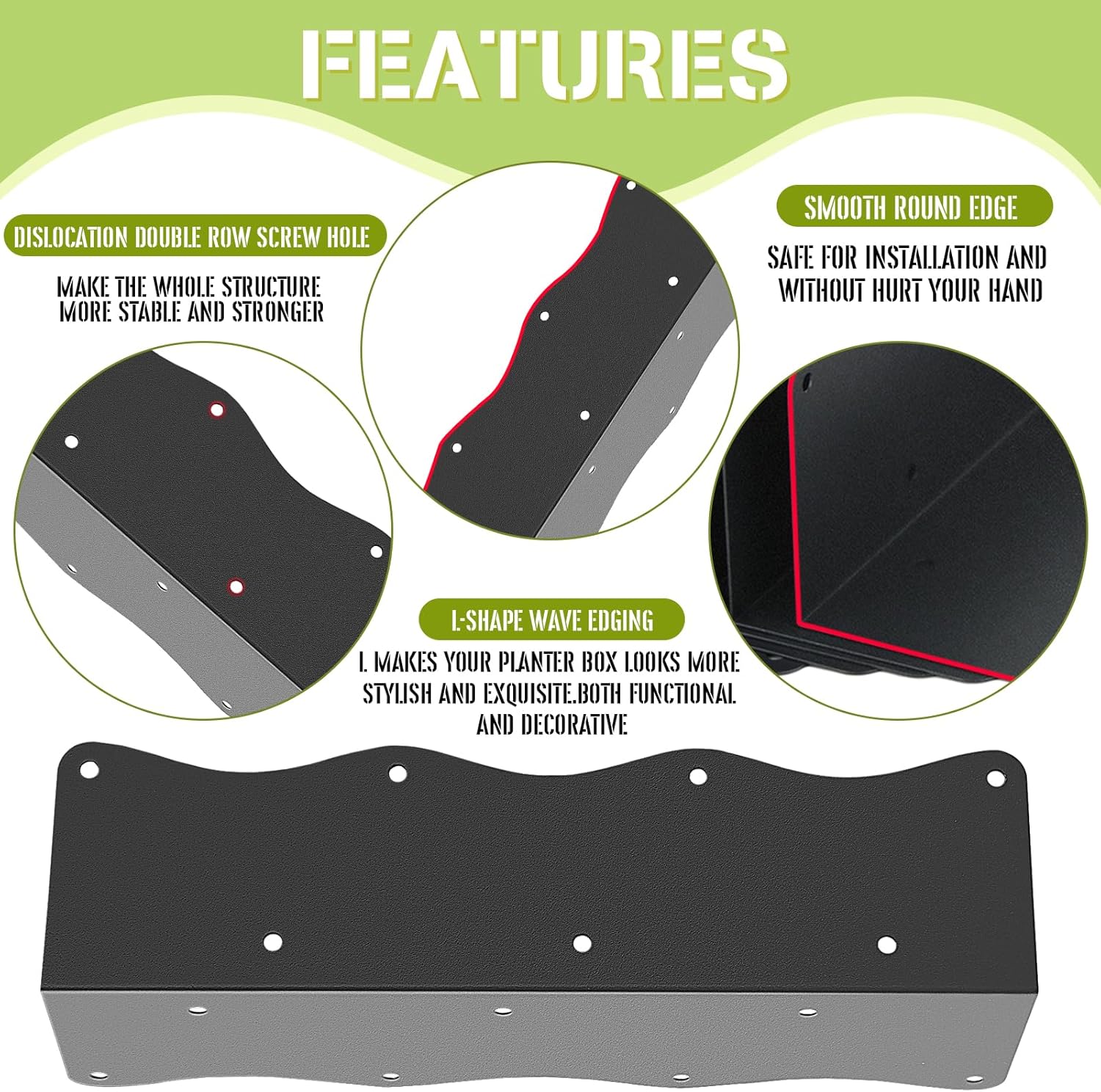 8-Pack Heavy-Duty Metal Corner Brackets for Raised Garden Beds (11"x3"x3") - L-Shaped Reinforced Connectors with Short/Long Screws, Fits 20"-24" Bed Edges & Wooden Shelves/Cabinets