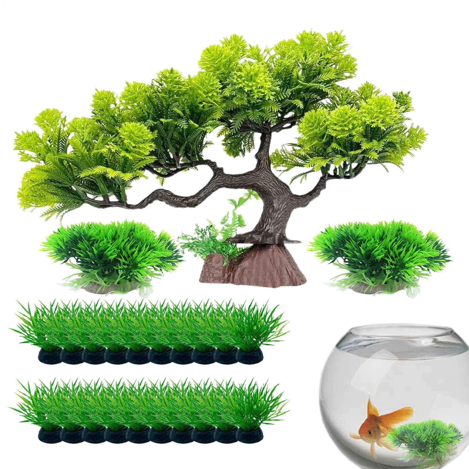 Décoration d'aquarium plantes vertes et arbre amusant pour paysage aquatique de maison