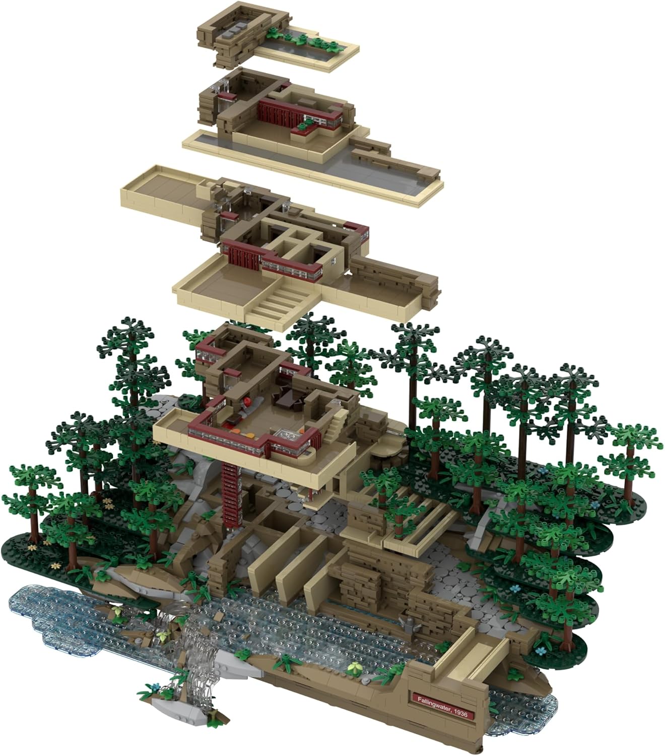 The Atom Brick Fallingwater Building Set