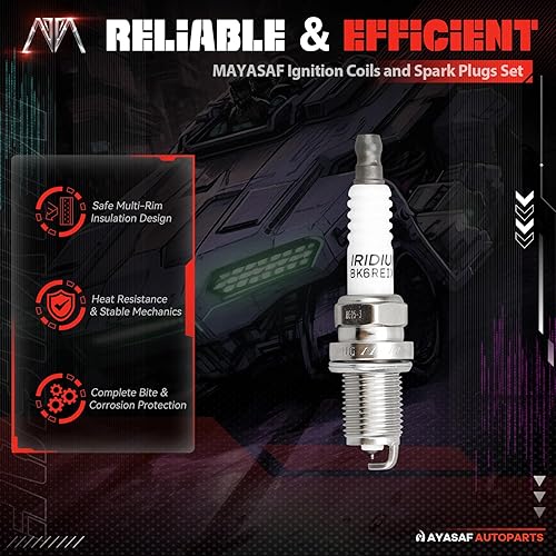 Miniatura 6 de MAYASAF Juego de 6 bobinas de encendido y bujías UF270 para Chrysler 2007 Aspen, para Dodge Dakota 2000-2008, Durango 2000-2007, Ram 1500 2002-2007,