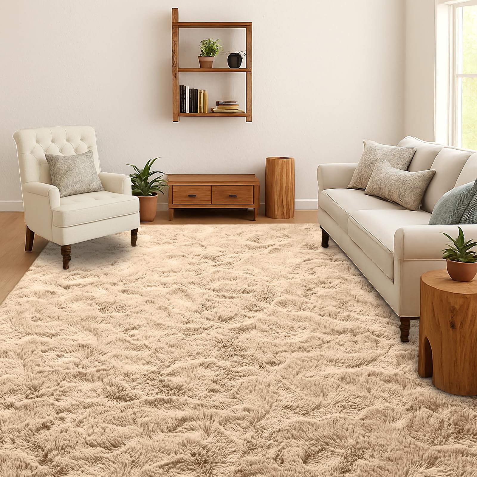 HUGEAR Hoogpolig Geruit Tapijt Woonkamer Shaggy Vloerkleed 160x230cm Multicolour Wit Antislip Modern Pluizig Zacht Vloerkleden Kinderkamer Decoratie Slaapkamer Keuken Lounge Shag Tapijts