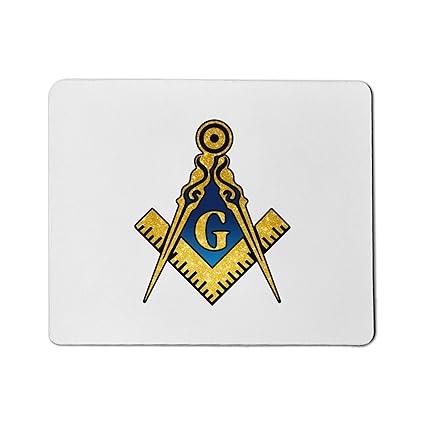 Blue & Gold Square & Compass Masonic Mouse Pad