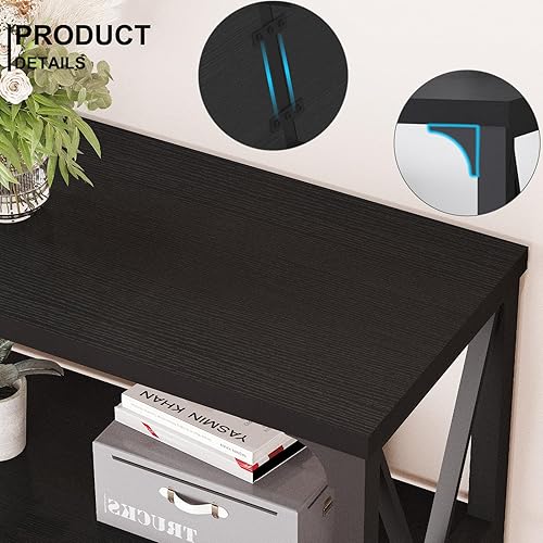 Miniatura 12 de LVB Mesa de sofá rústica, mesa consola de granja para sala de estar, mesa de entrada de pasillo con almacenamiento, mesa de entrada para vestíbulo,