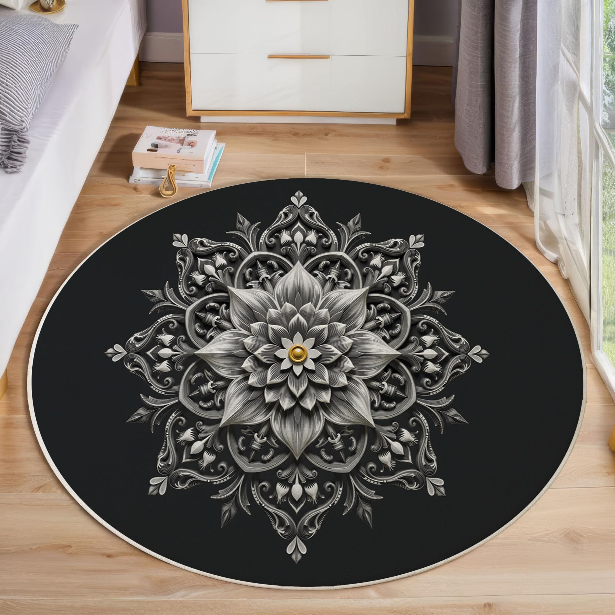 Tapis rond antidérapant fini les glissades dans le salon
