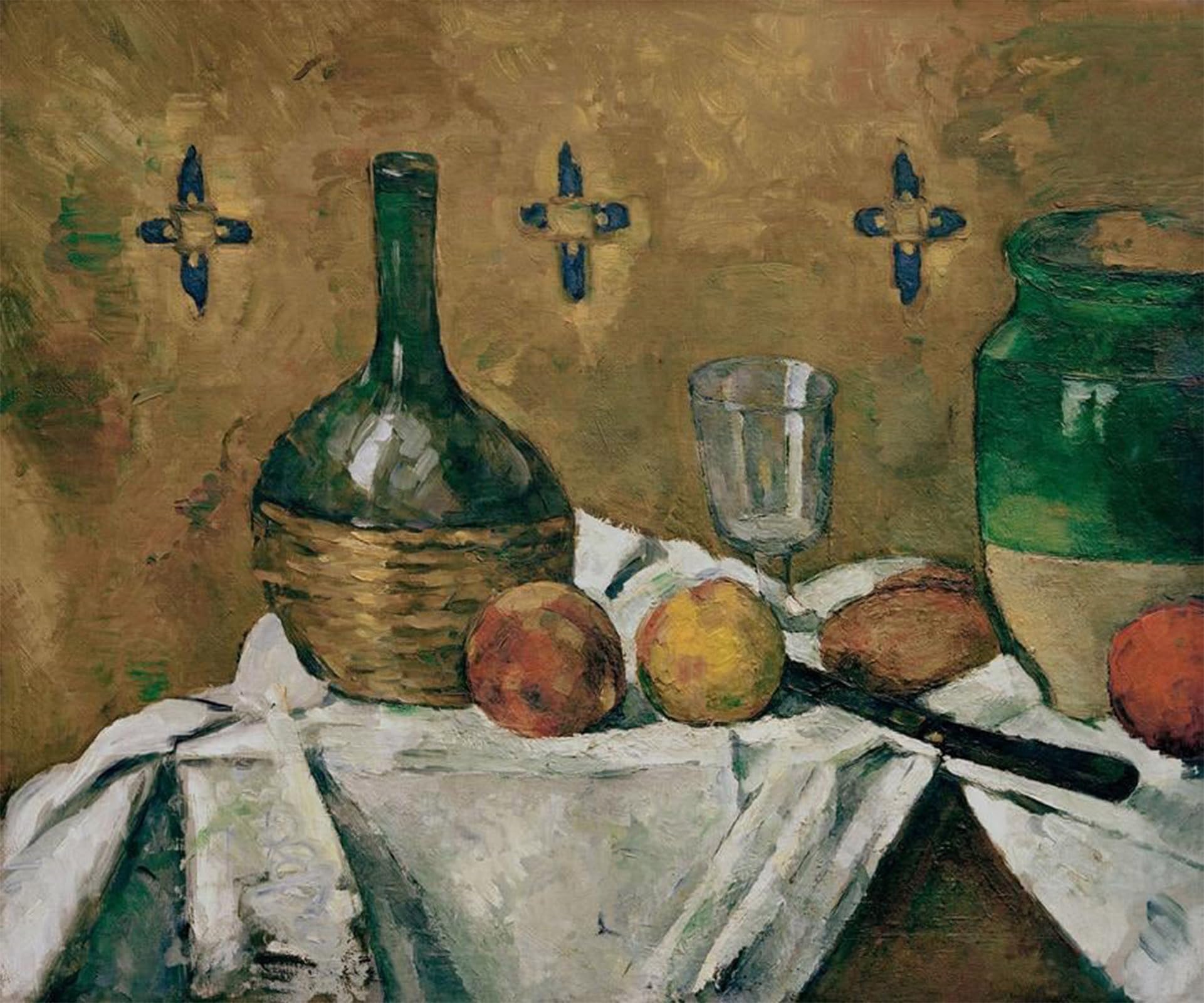ARTXLXXBN Famous Painting Art Wall Decor Abstract Art Picture Still Life Flask Glass and Pottery by Paul Cézanne Animal Pictures for Home Decor 60x90cm