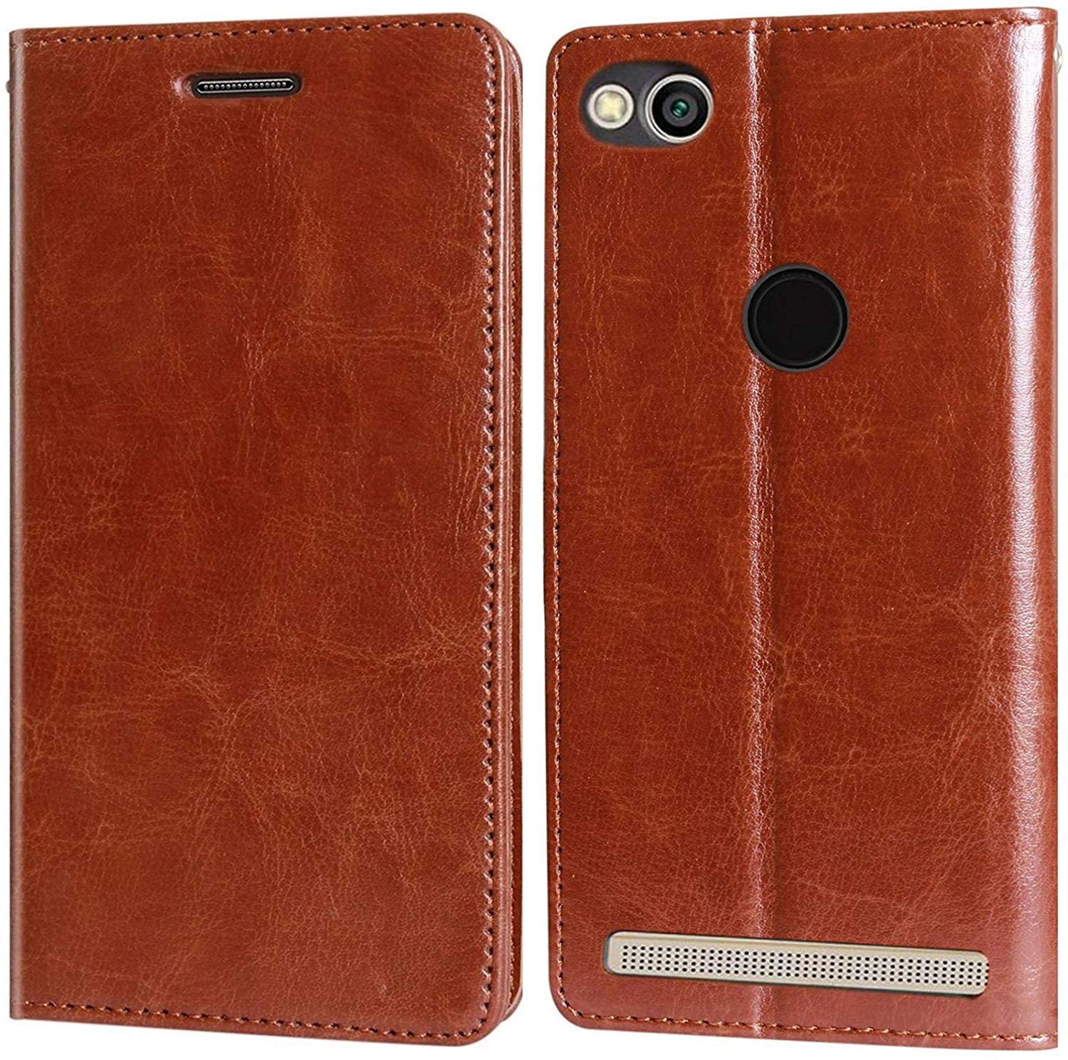 Addindia Wallet Style Diary Flip Cover with Magnetic Lock Flip Cover for Mi  Redmi 3s Prime Vintage Brown