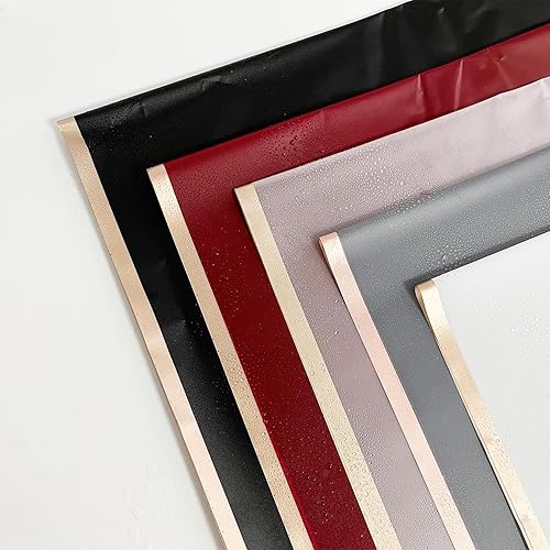 Miniatura 3 de Cieovo 50 hojas de papel de regalo de flores florales de color negro y blanco, papel de embalaje de floristería impermeable y cinta de satén para