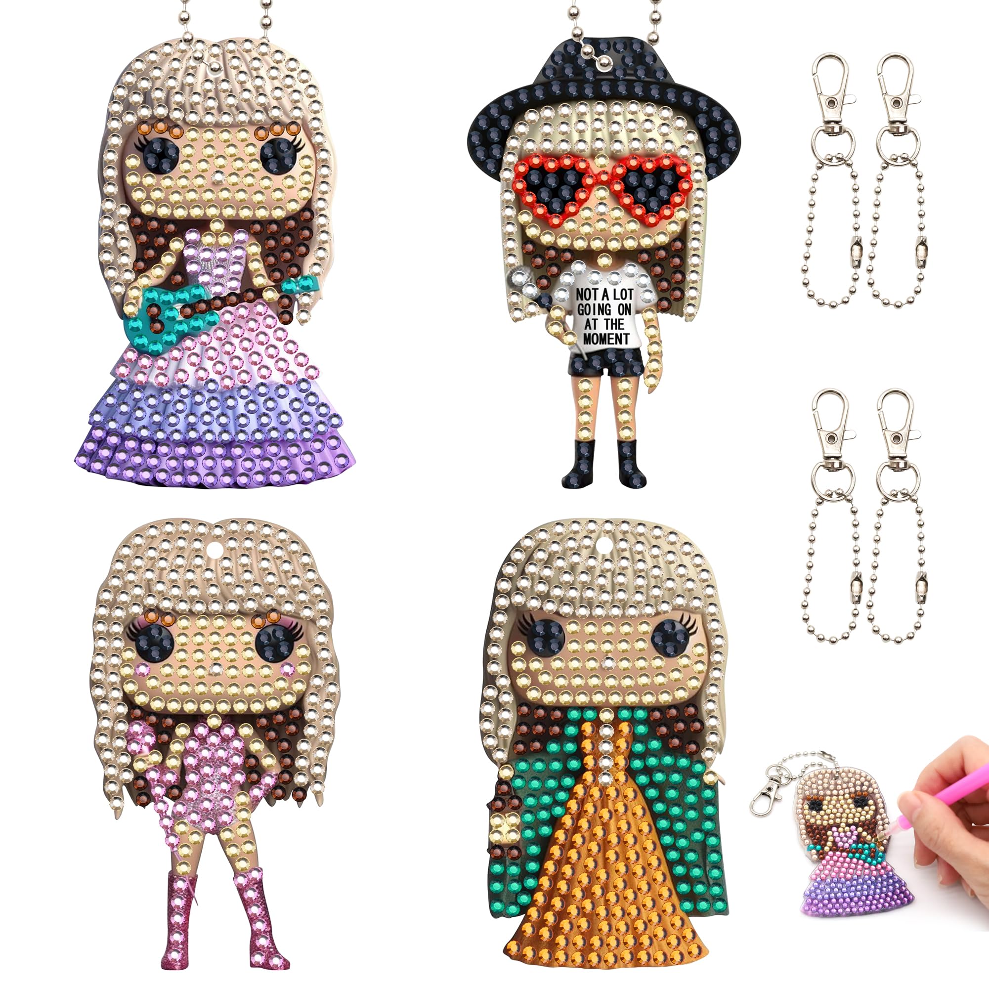 Amazon.com: Lustriona Cute Keychain Diamond Art Kits Gifts for