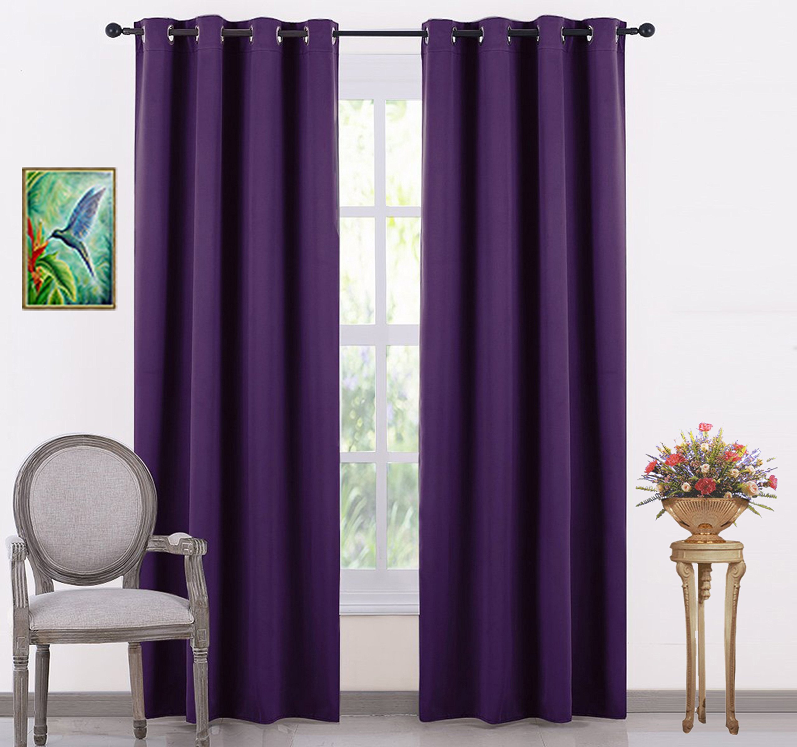LE HAVRE Silk Solid 3 Layers Weaving Technology Thermal Insulated Draperies Energy Saving Blackout Door Curtain (W - 44inch X 84inch -L) Purple, Pack of 2 Piece (B07NL849W1) Amazon Price History, Amazon Price Tracker
