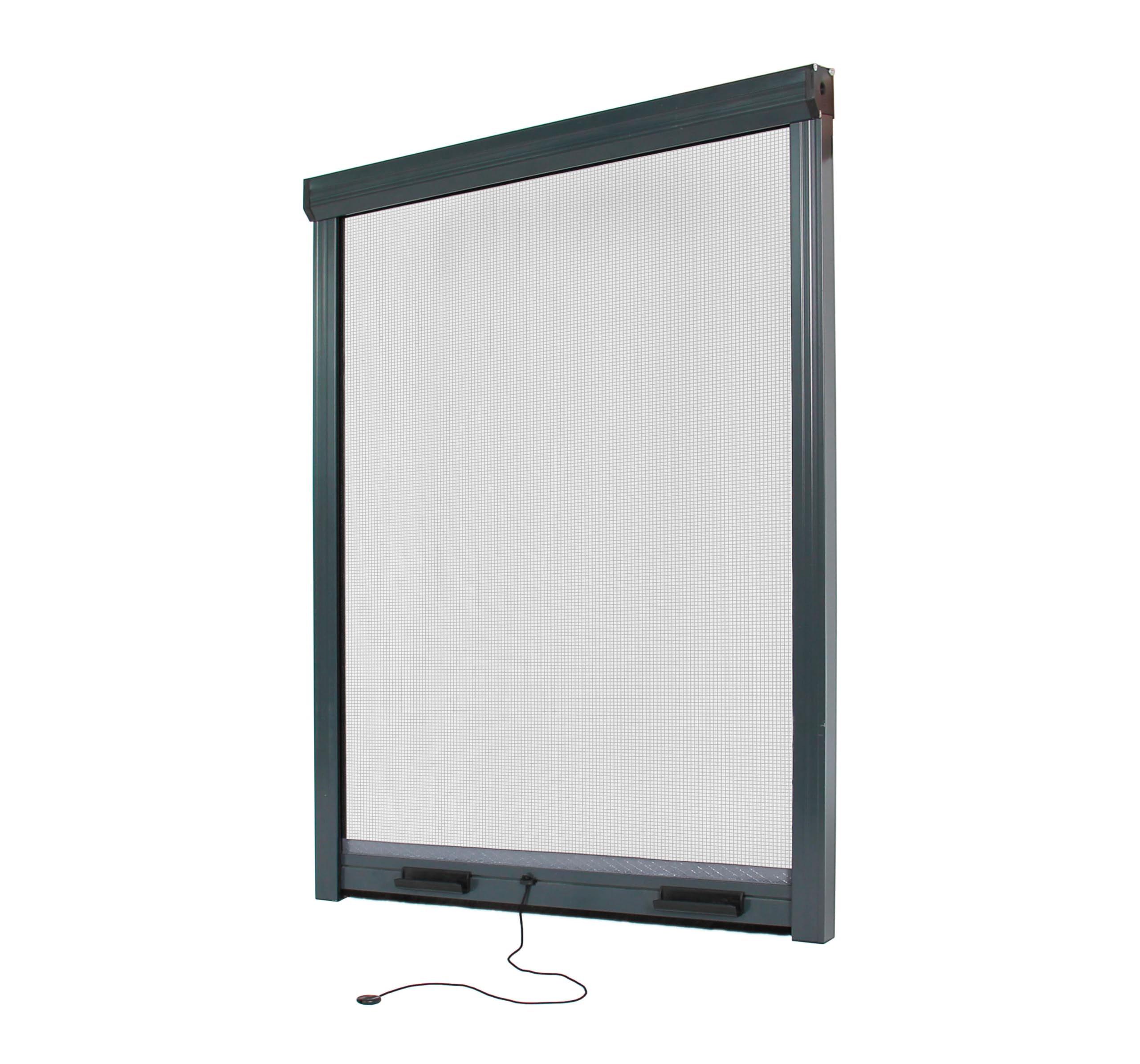 Zanzariera a Rullo in alluminio, Grigio antracite - L100 x A160cm, anti Insetti, Riducibile per finestra, Avvolgimento Verticale
