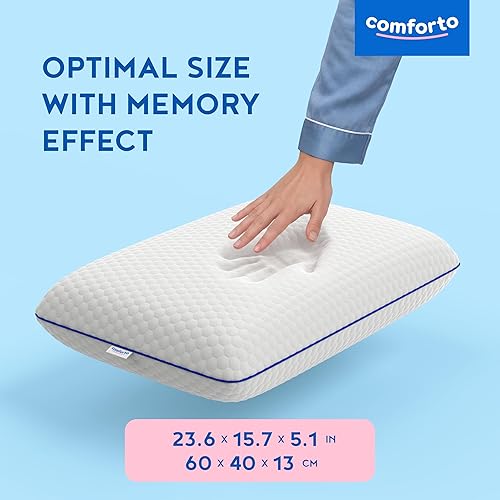 Miniatura 2 de Almohada clásica de espuma viscoelástica  Almohada cervical refrescante para el cuello  Soporte firme para personas que duermen de lado y de