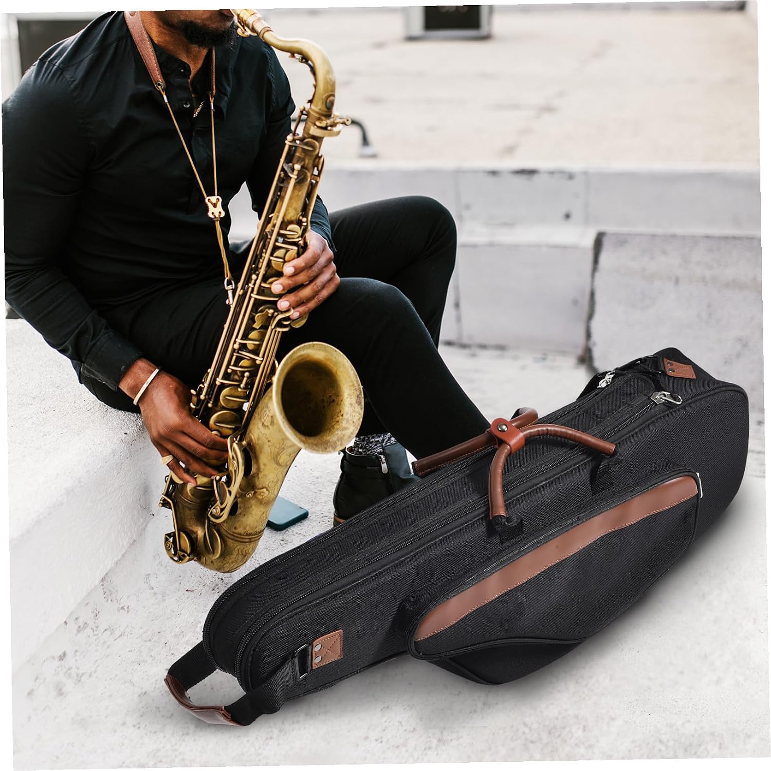 Alto Saxophone Carrying Bag Lightweight and Durable Storage Case for Alto Sax for Musicians Stage Performances and Practicing