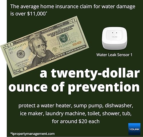 Vista 36 de YoLink Kit de inicio para el hogar inteligente: Hub y paquete de 3 sensores de fugas de agua 1, LoRa hasta 1/4 de milla de rango al aire libre