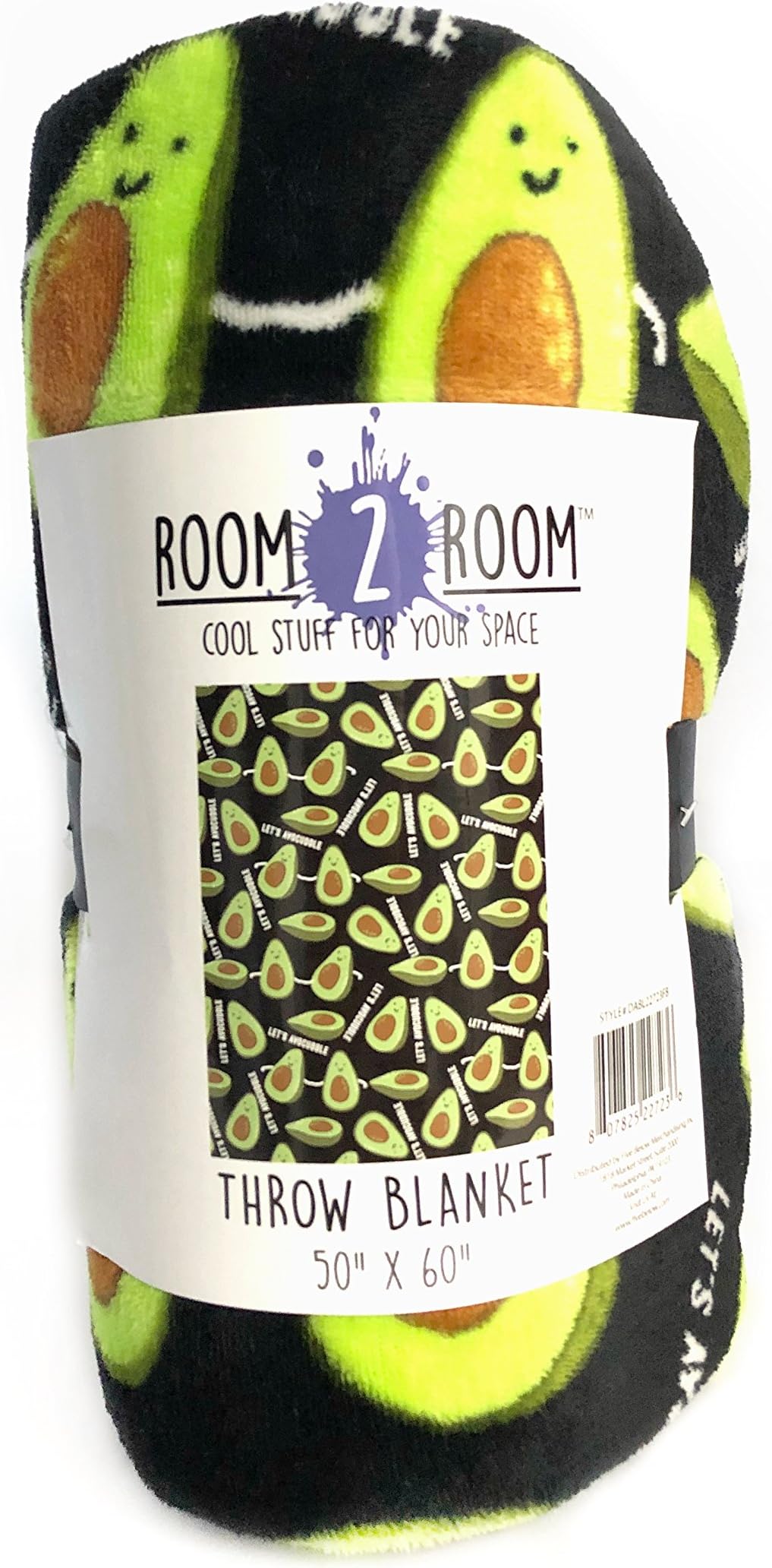 Warm & Snuggly Emoji Avocado Icons Throw Blanket 50 x 60 inch Throw or bedding Blankets with Lets Avocuddle Print And Fun Avocados Icons