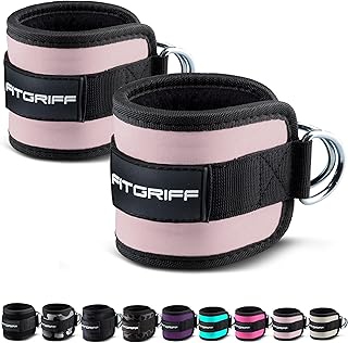 Fitgriff® Tobilleras Poleas Gym V1 (2 Piezas) - Correas Tobillo Gimnasio para Patadas Gluteos, Fitness - Accesorios de Ejercicio