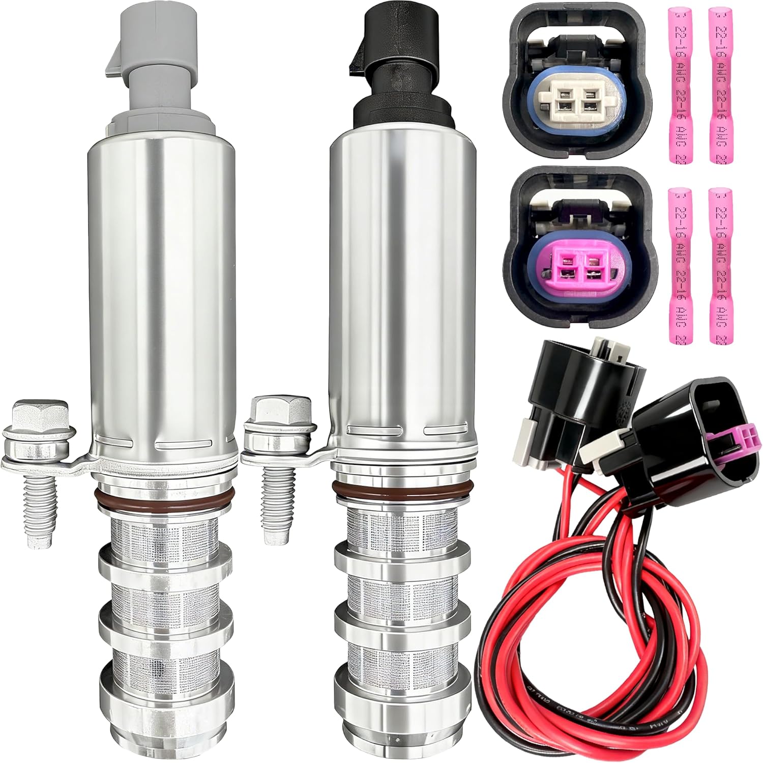 12655421 12655420 Intake & Exhaust Camshaft Position Actuator Solenoid Valve Kit Compatible with GMC Terrain, Saturn Sky/Aura, Pontiac G5/G4/G6, Chevy Cobalt/HHR/Malibu -Replaces 917215 917216