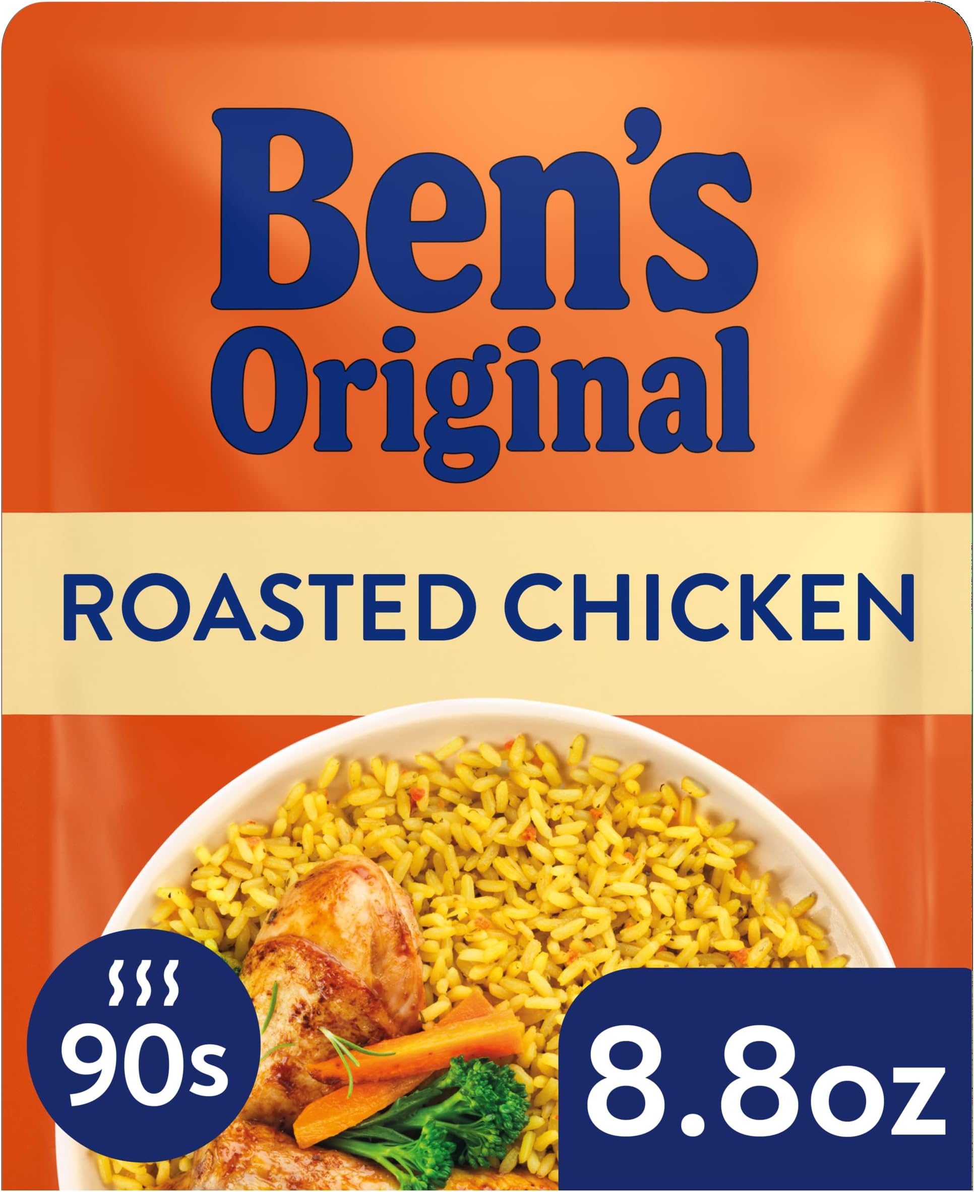 BEN'S ORIGINAL Ready Rice Roasted Chicken Flavored Rice, Easy Dinner Side, 8.8 oz Pouch