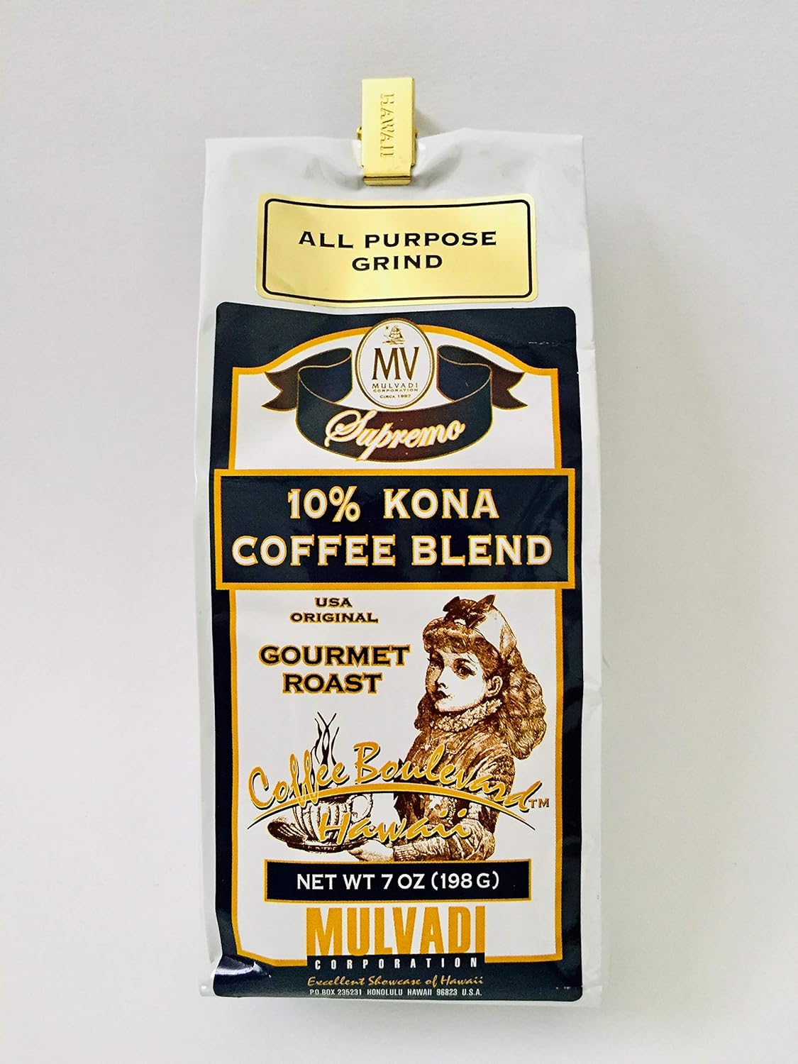 Mulvadi 10% Kona Coffee Blend from Hawaii (All Purpose Grind)