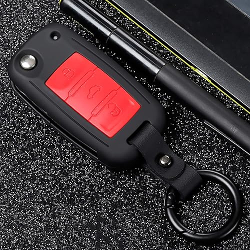 ontto Funda para llavero VW ABS y silicona sin llave, protección completa para Volkswagen Jetta Passat Golf Beetle Rabbit GTI CC EOS Negro