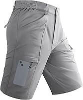 TACVASEN Men's Hiking Cargo Shorts Lightweight Quick Dry Elastic Waist 5 Pockets Shorts for Fishing Camping Casual