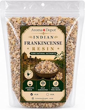 Indian Frankincense Resin Natural Gum Olibanum Aromatic Incense Tree Sap Boswellia Papyrifera Bulk 4Lb