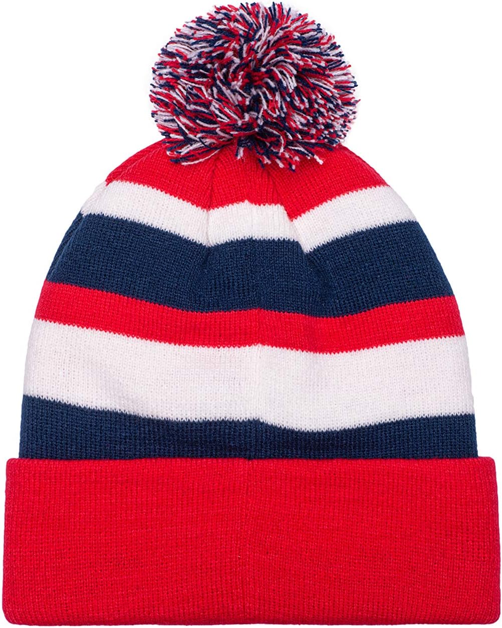 Fan Ink Chivas Beanie – Officially Licensed Soccer Knit Cap Embroidered Club Crest – 100% Acrylic Winter Hat – One Size Fits Most – Red & White & Navy - Image 3