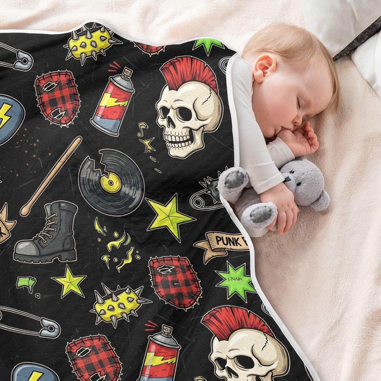 Baby Blankets Infant Blanket Punk Rock Style image 4