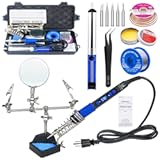 Soldering Iron Kit&comma; 100W High-Power LCD Digital Soldering Iron&comma; Circuit Board Repair Soldering Kit with Magnifying Glass Helping Hands&comma; Adjustable Temperature Solder Welding Tools