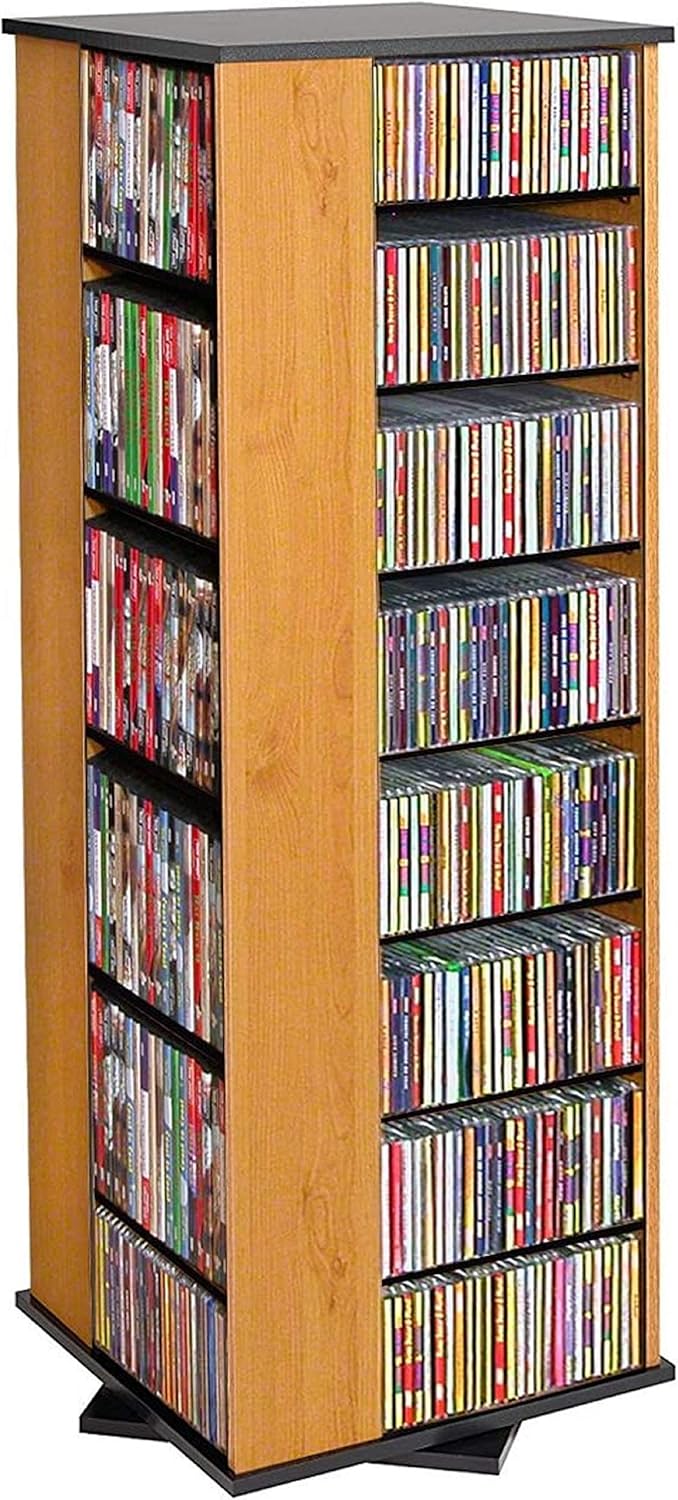 Venture Horizon Revolving Media Tower 900 Black with Oak Trim