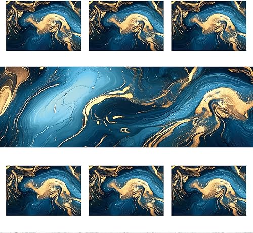 Miniatura 187 de Juego de manteles individuales y camino de mesa de muñeco de nieve y árbol de Navidad, 7 piezas (1 camino de mesa + 6 manteles individuales), diseño