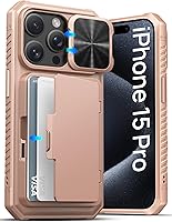 Vista 68 de ATATOO Funda tipo cartera para iPhone 16 con tarjetero (almacena 3-5 tarjetas) [bloqueo RFID] y funda deslizante para cámara, protección de grado