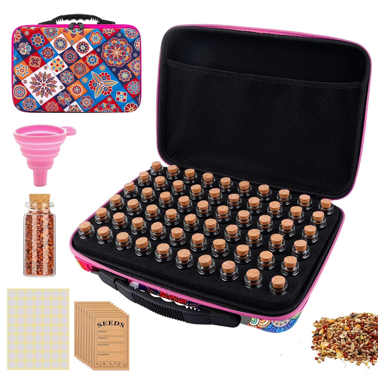 Boîte De Rangement Pour Semences à 60 Emplacements: Robuste Coque EVA, Protection Contre L'humidité Et Les Chocs, Idéale Pour Les Semences Et Petits Objets (32 x 22 x 6,5 cm)