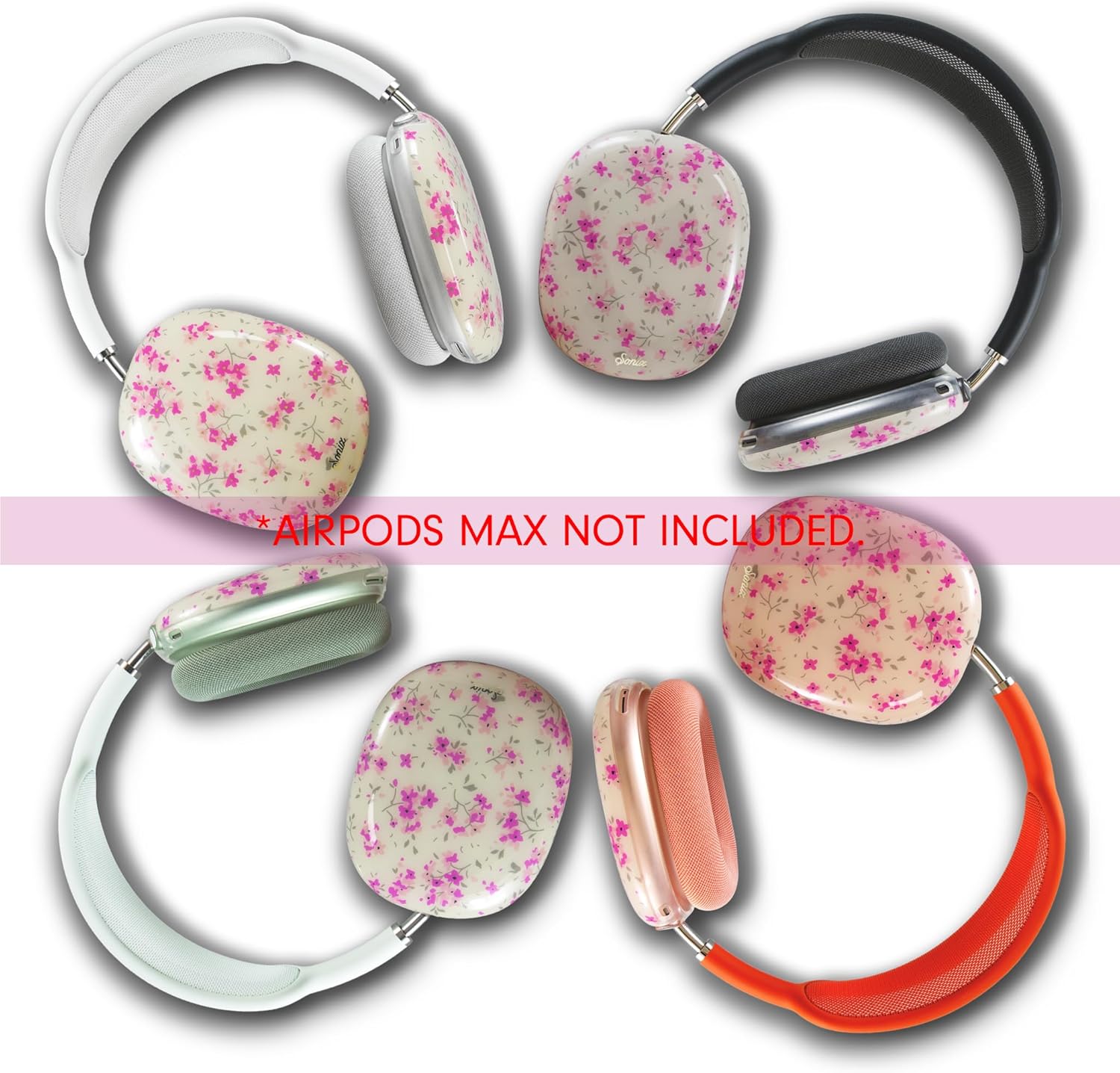 Sonix Protective Case Cover for AirPods Max Headphones | Cottage Floral Pink - Image 2